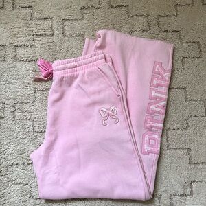 Victoria Secret PINK LoveShack Fancy Wide Leg Sweatpants Size Small Short